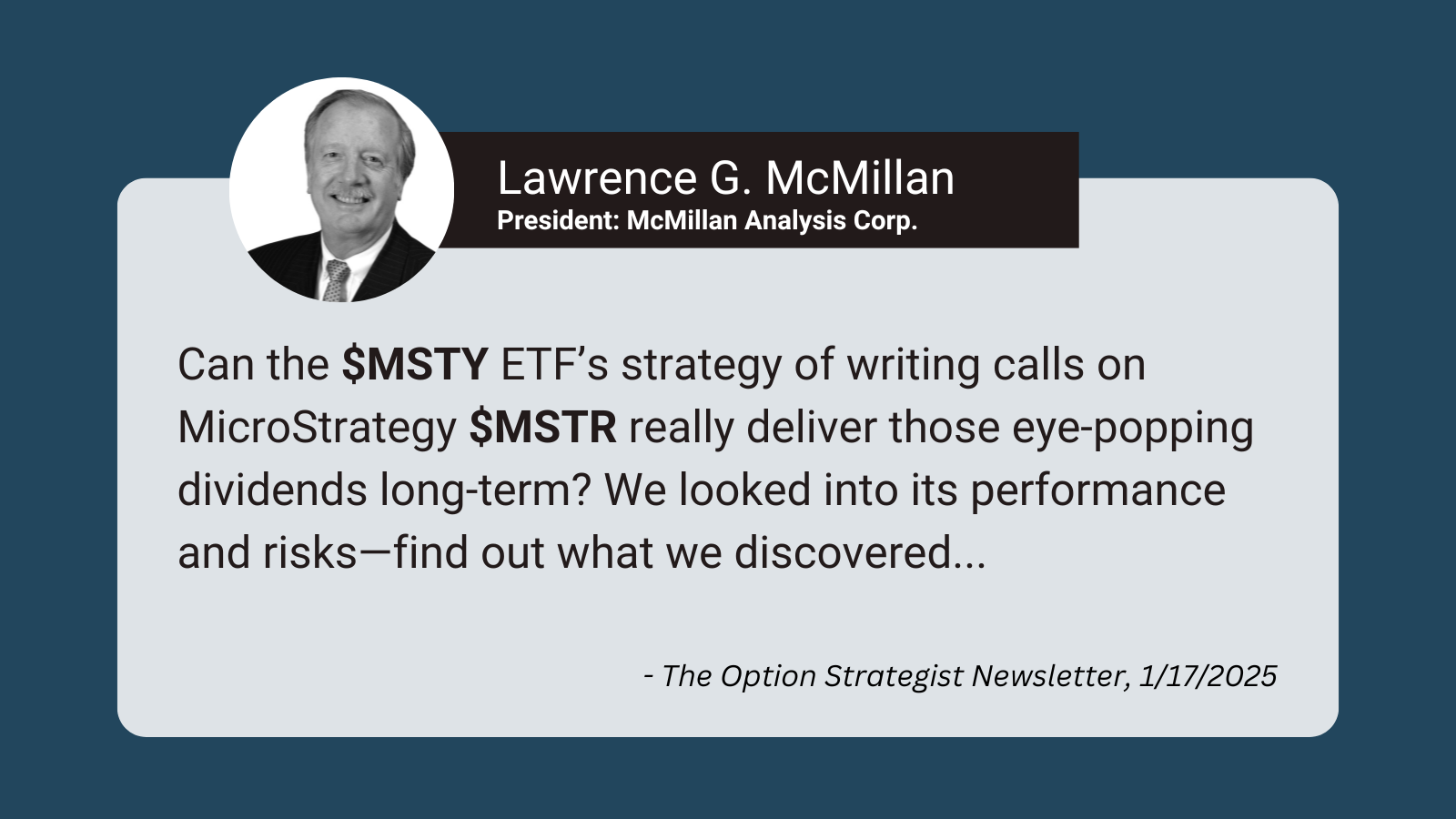 MSTY - MSTR Option Income Strategy ETF